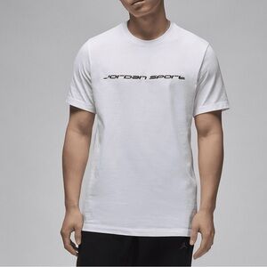 White Jordan Sport Dri-FIT Tee in Medium